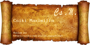 Csiki Maximilla névjegykártya